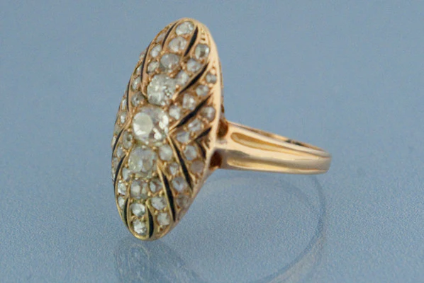 Bague 1900, Or, Émail et Diamants - Image 3