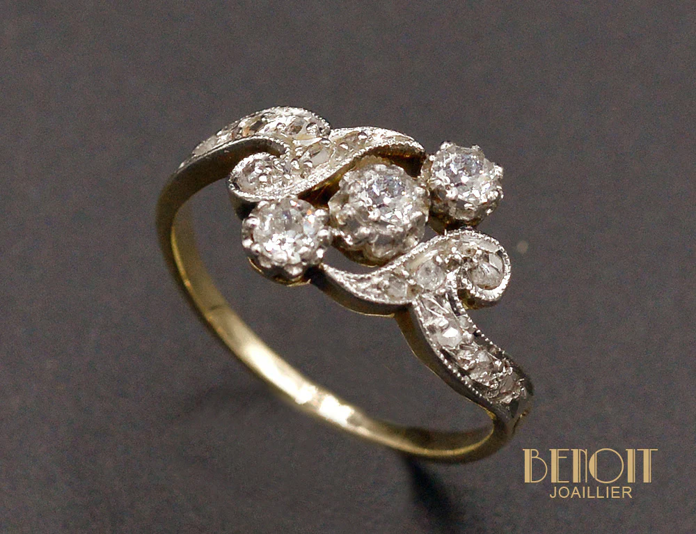Bague Trilogie Diamants 1900 - Image 3