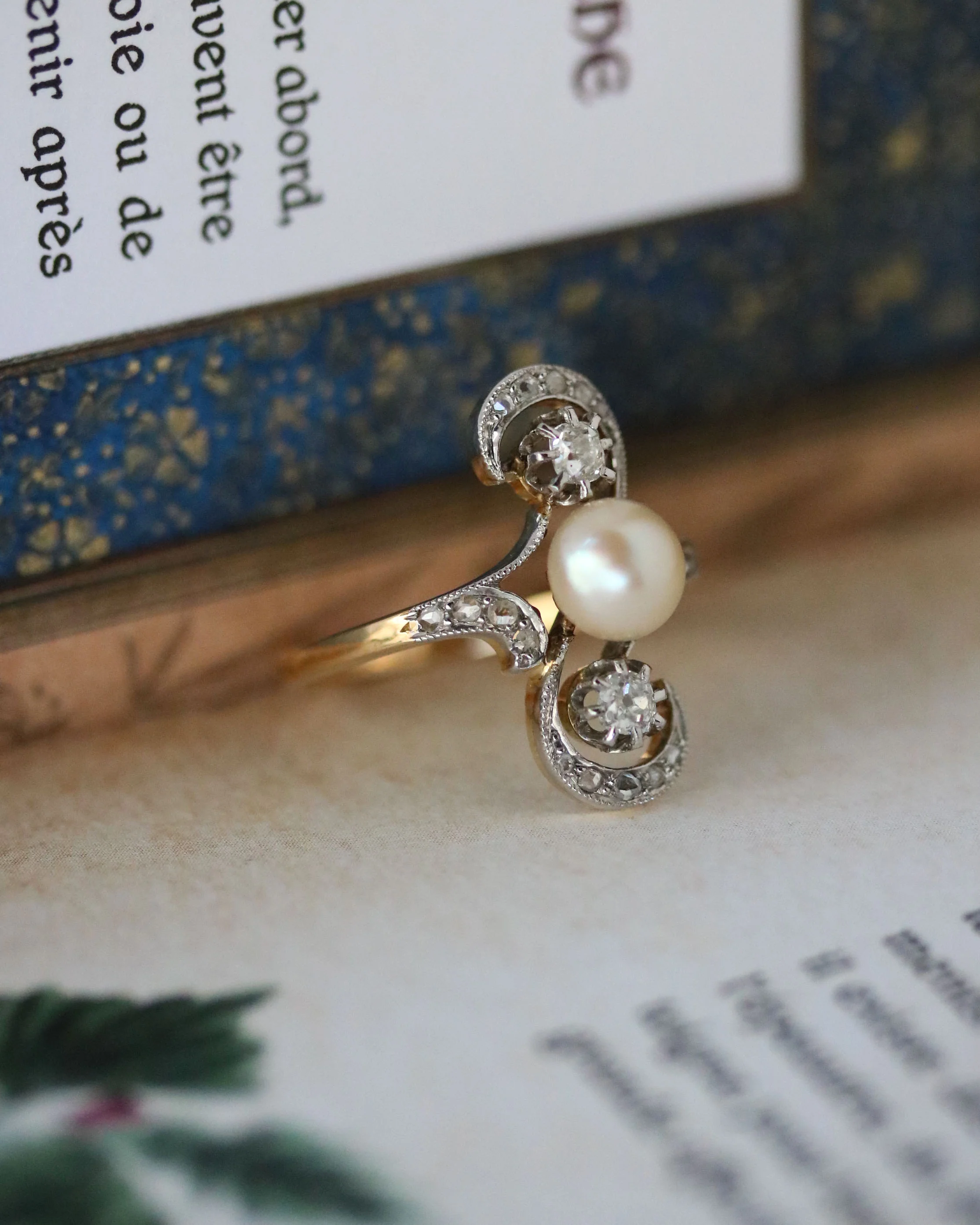 Bague 1900 Perle et Diamants