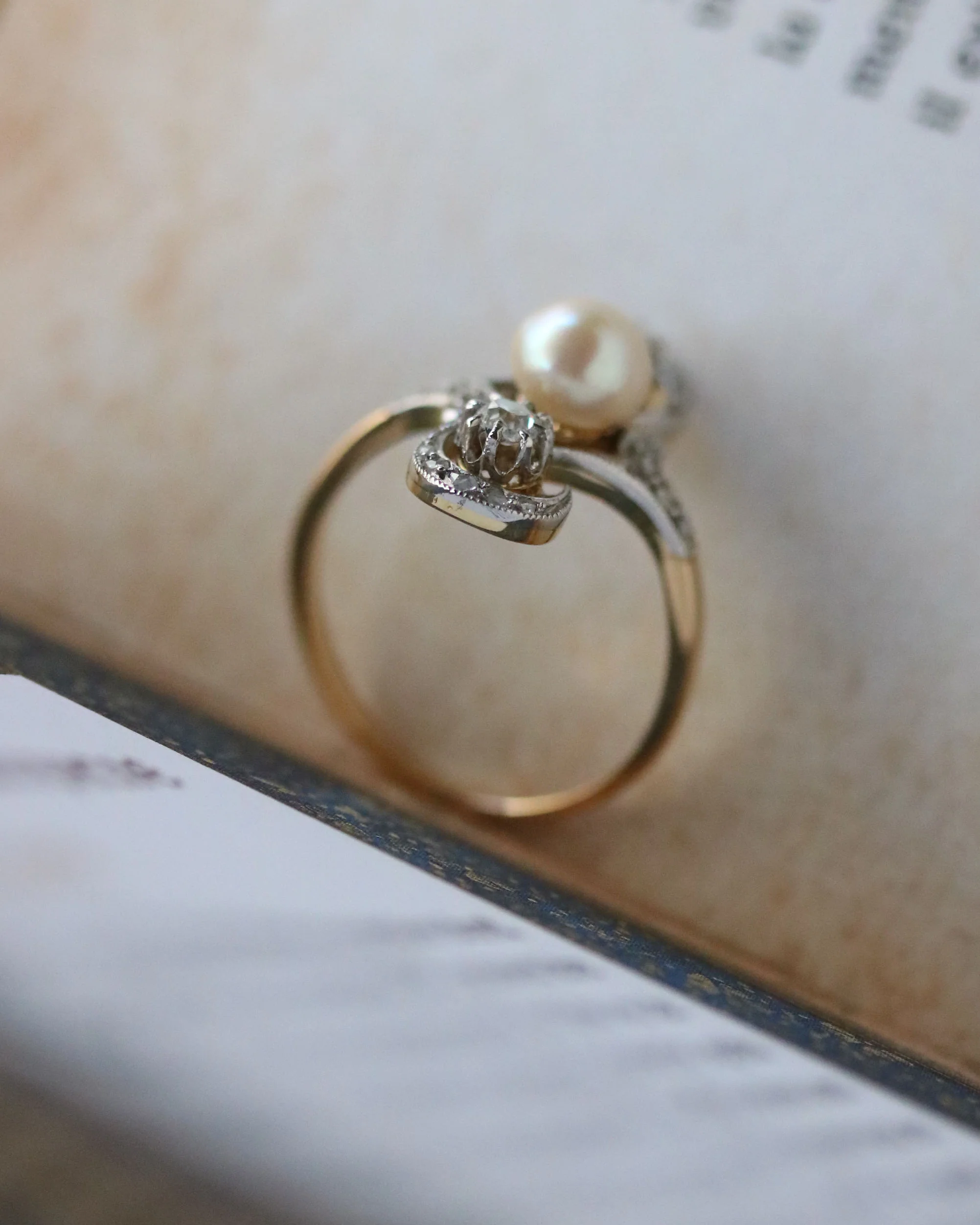Bague 1900 Perle et Diamants - Image 3