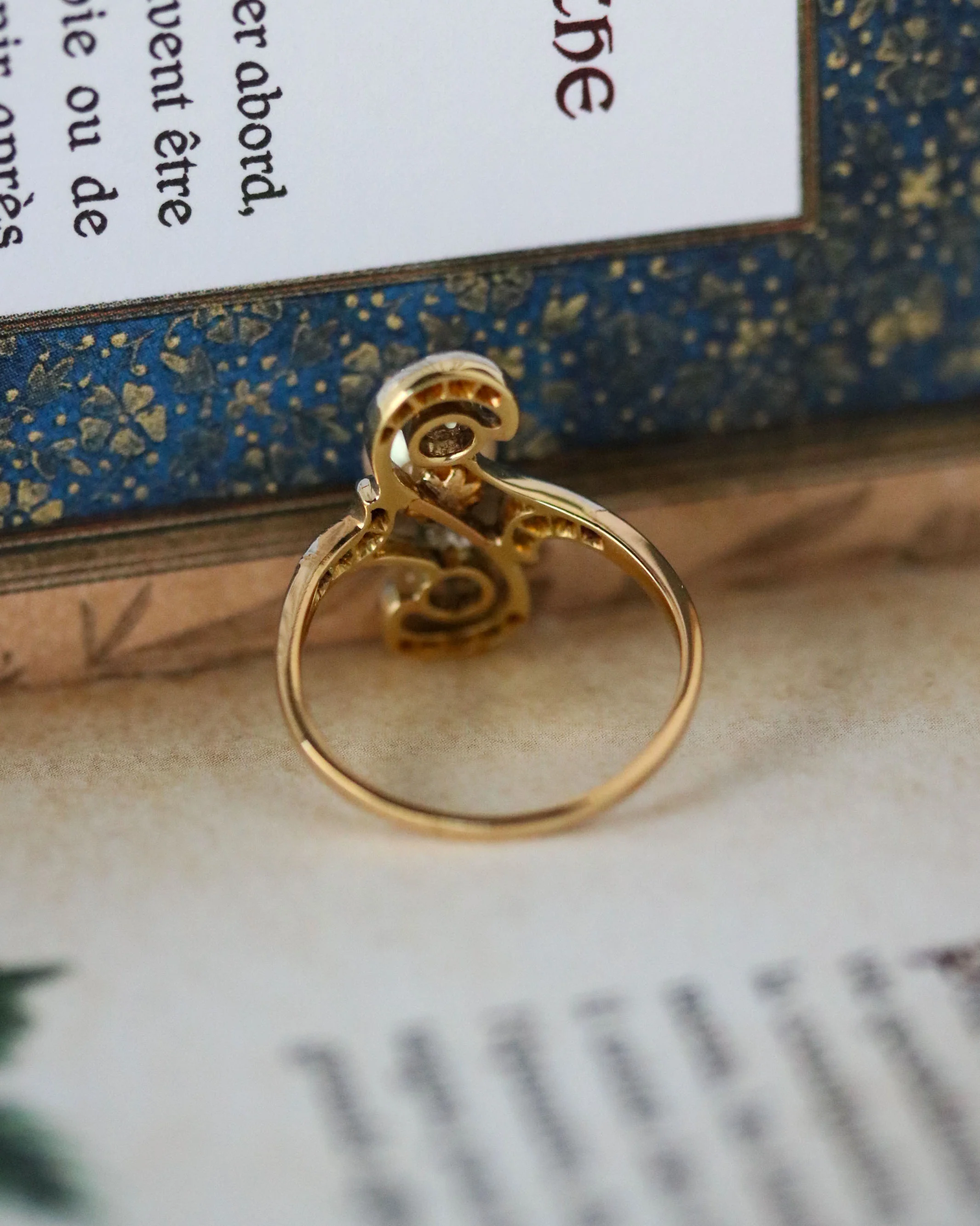 Bague 1900 Perle et Diamants - Image 5