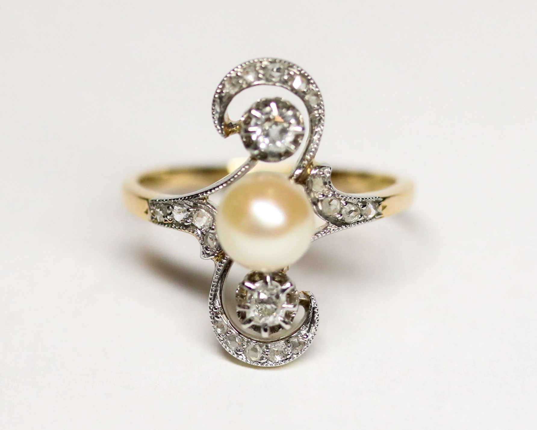 Bague 1900 Perle et Diamants - Image 7