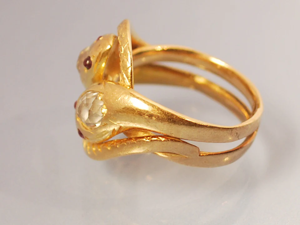 Bague 1900 serpent or jaune et diamant - Image 2