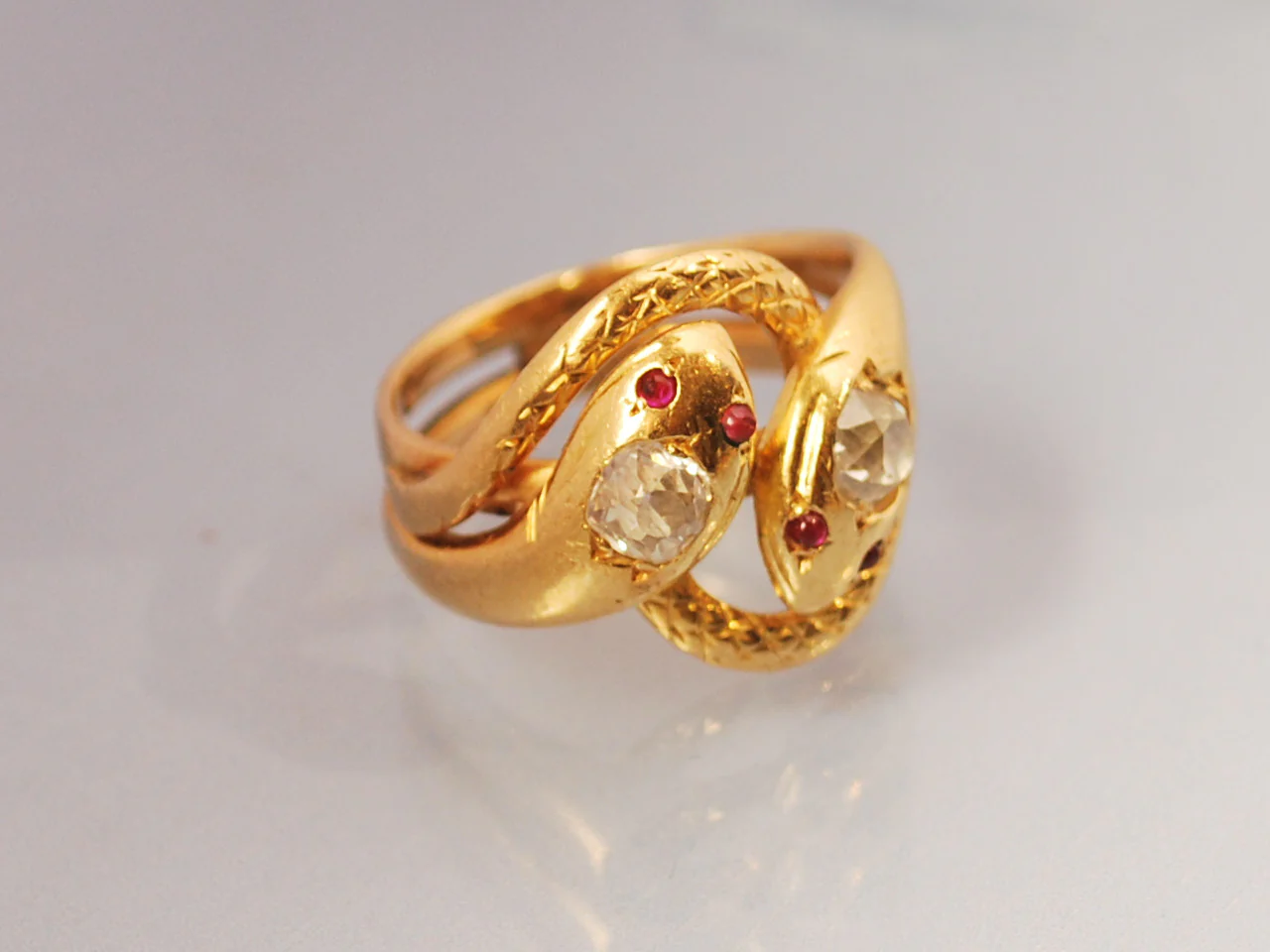 Bague 1900 serpent or jaune et diamant - Image 4