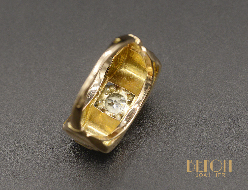 Bague 1935 Or Rose et Diamant - Image 4
