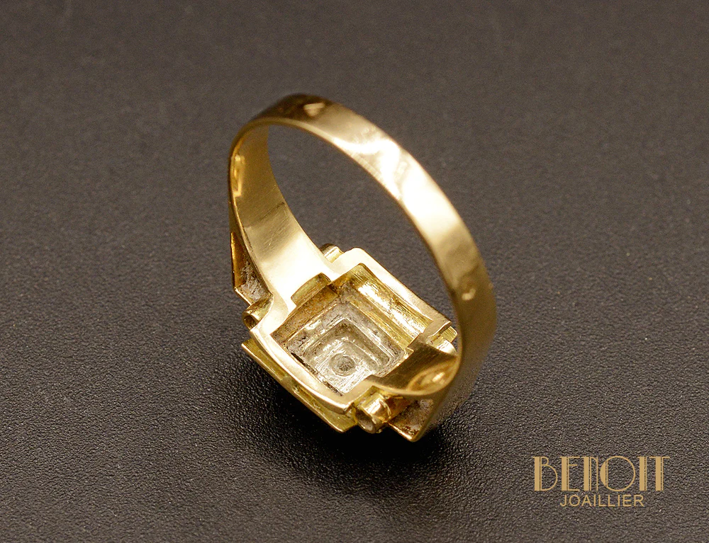Bague Art Déco Diamant et Or rose - Image 4