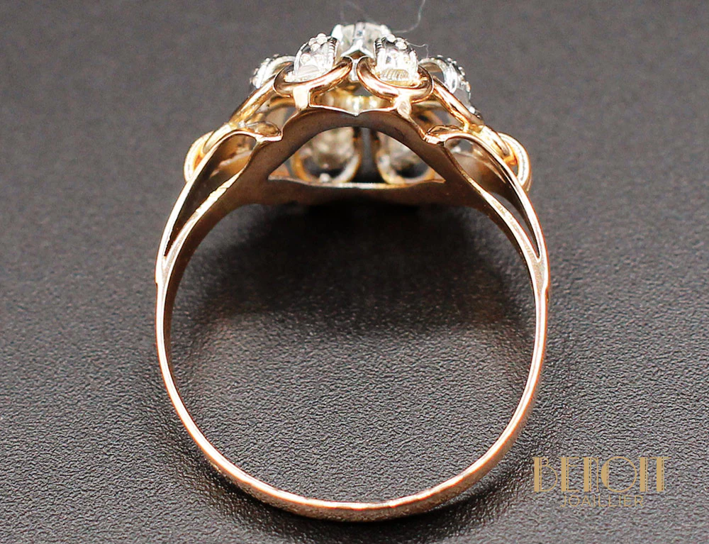 Bague 1950 Diamant Or Rose - Image 4
