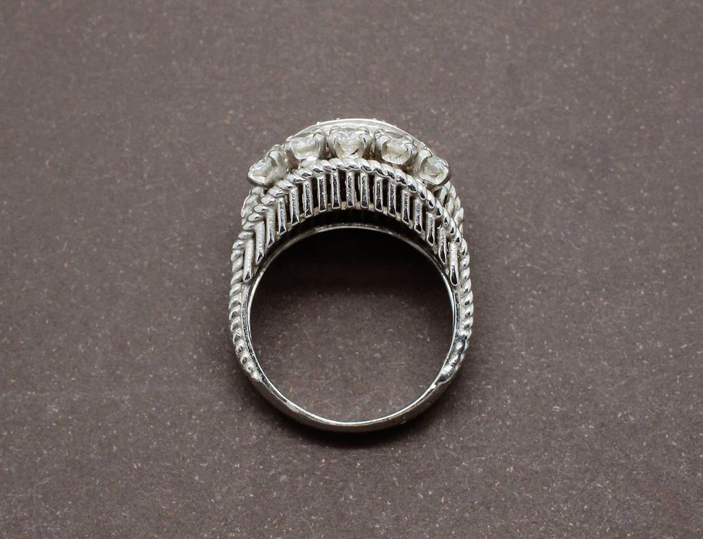 Bague 1950 en Platine et Diamants - Image 5