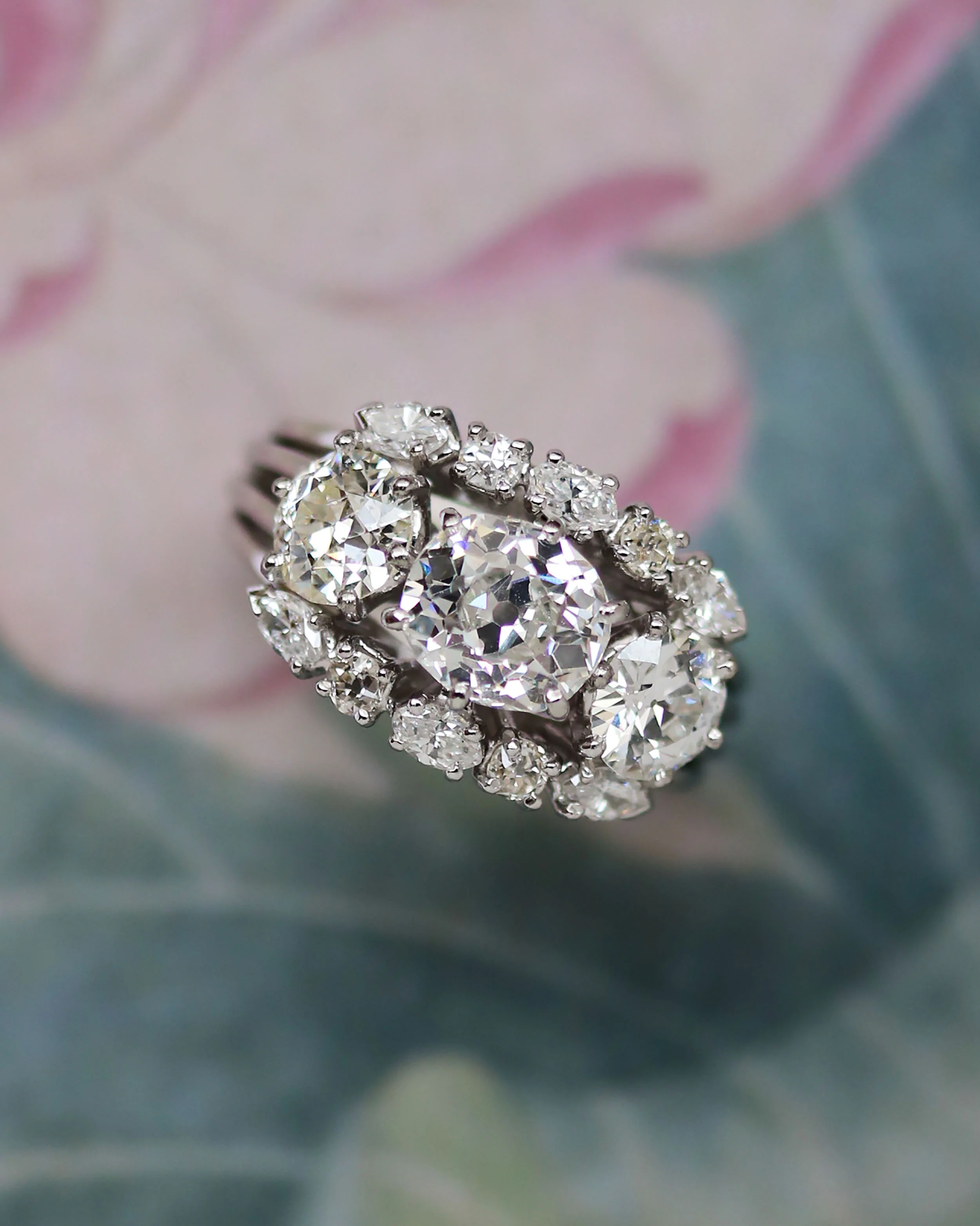 Bague 1950 Or Blanc Diamants - Image 3