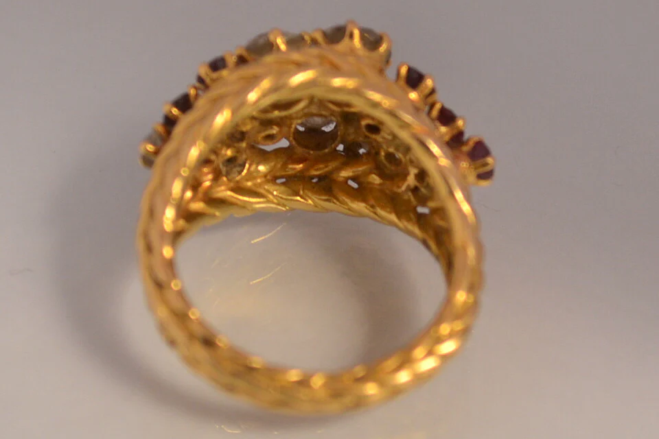 Bague 1950 or diamants rubis - Image 4