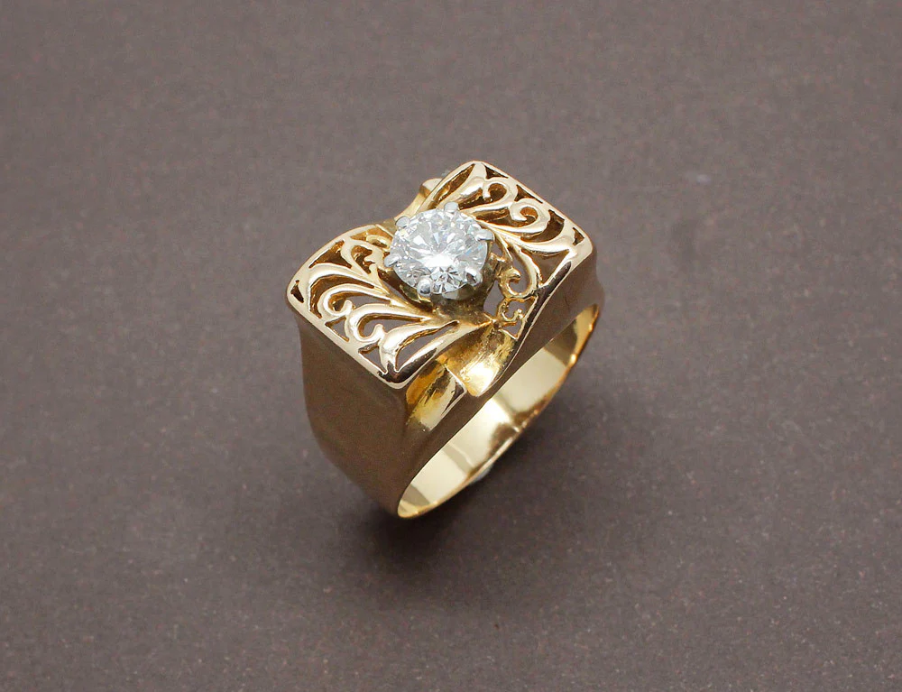 Bague 1950 Or Jaune et Diamant