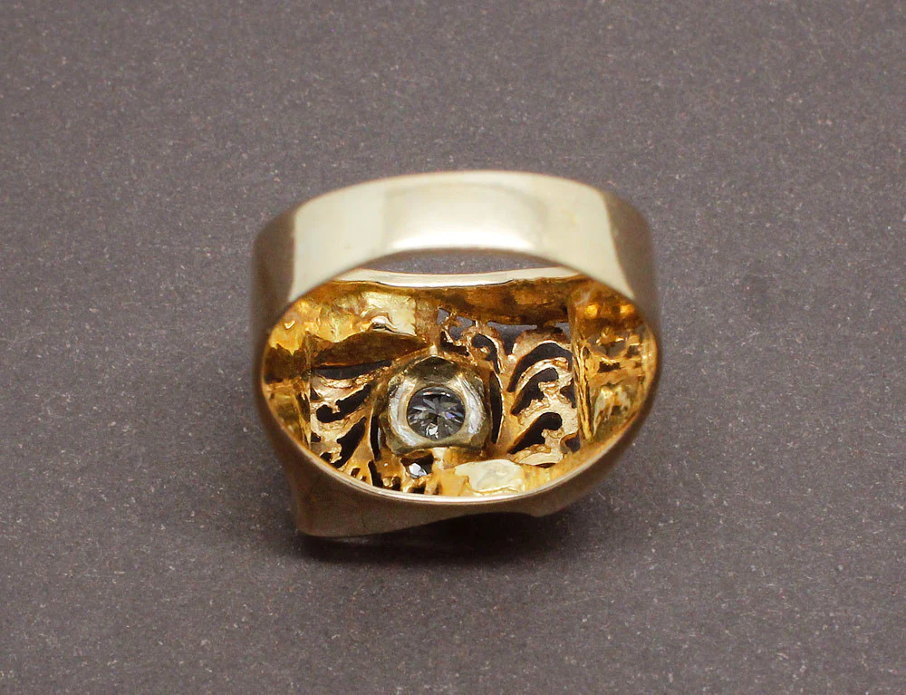 Bague 1950 Or Jaune et Diamant - Image 5