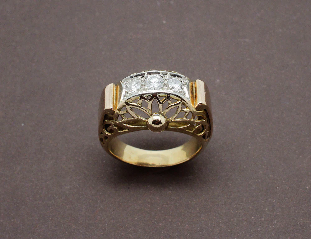 Bague 1950 Or et Diamants - Image 2