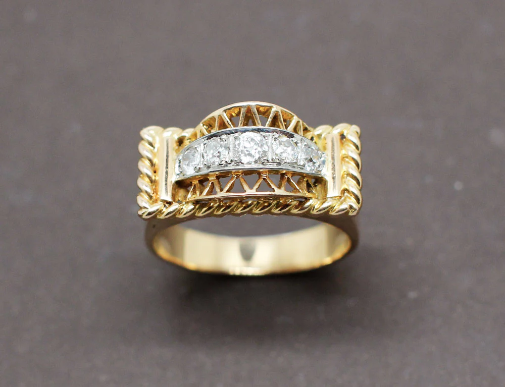 Bague 1950 Or et Diamants - Image 2
