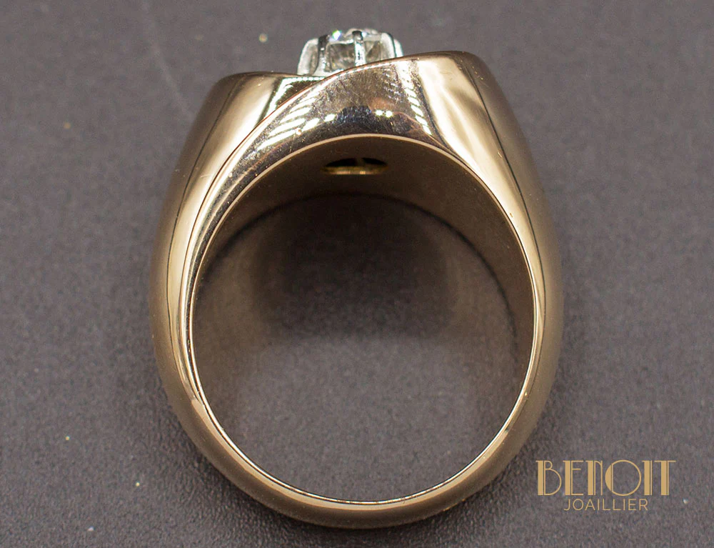 Bague 1950 Or Rose Diamant - Image 5
