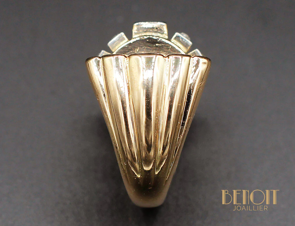 Bague 1950 Or Jaune Diamants - Image 4