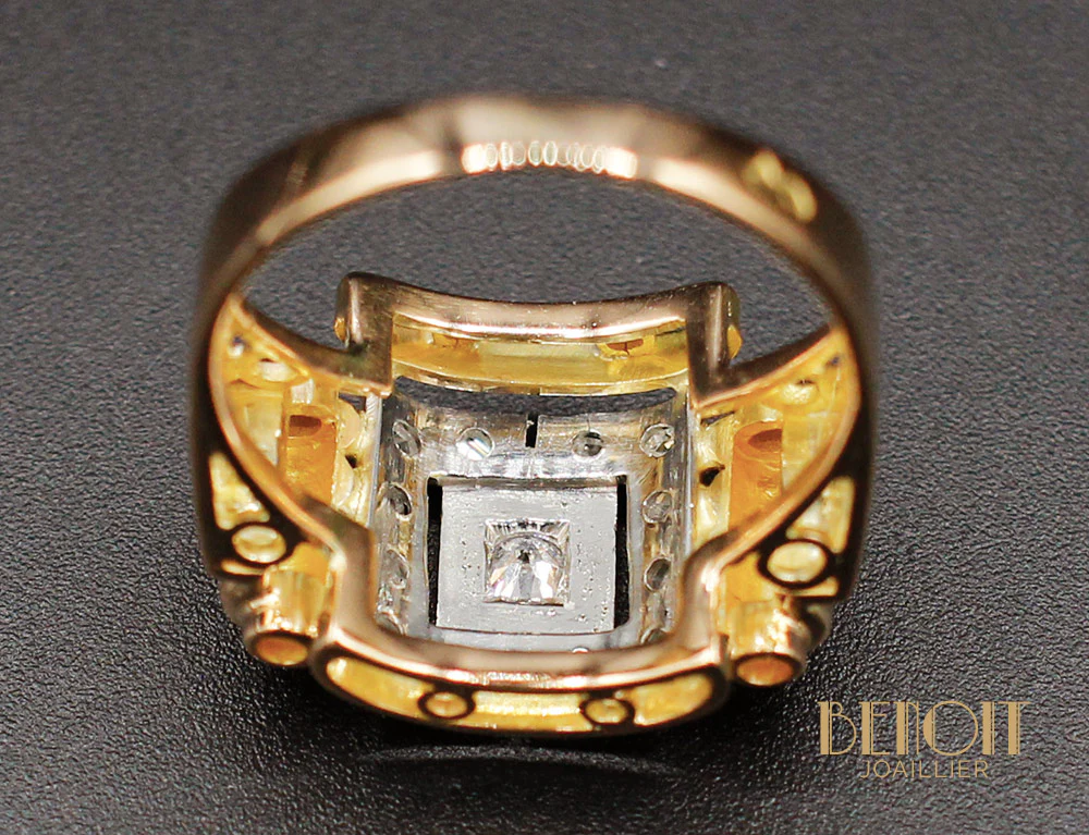 Bague 1950 Or Jaune Diamants - Image 6