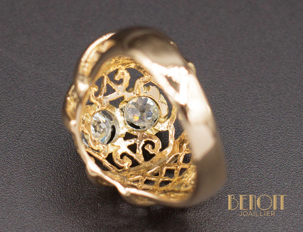Bague 1950 Or Jaune Diamants - Image 7