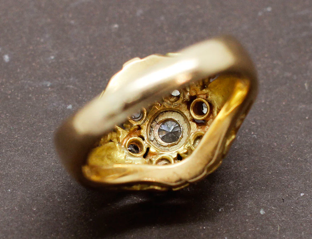 Bague 1950 Or Jaune Diamants - Image 6