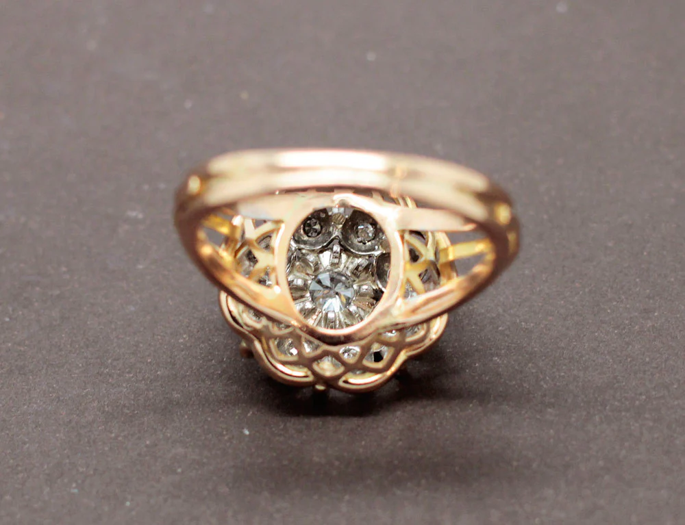 Bague 1950 Or Jaune et Diamants - Image 4