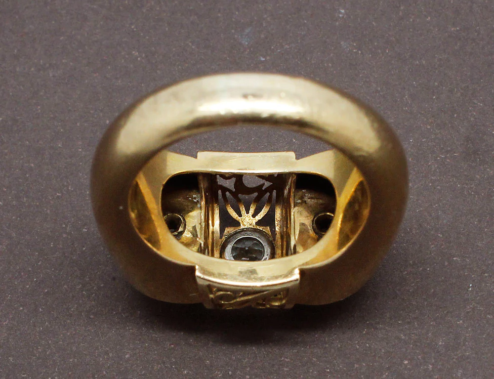 Bague 1950 Or Jaune et Diamants - Image 5