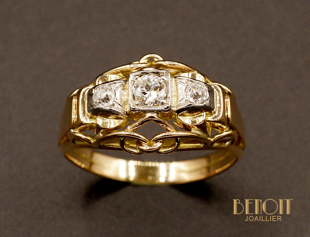 Bague 1950 Or et Diamants - Image 2