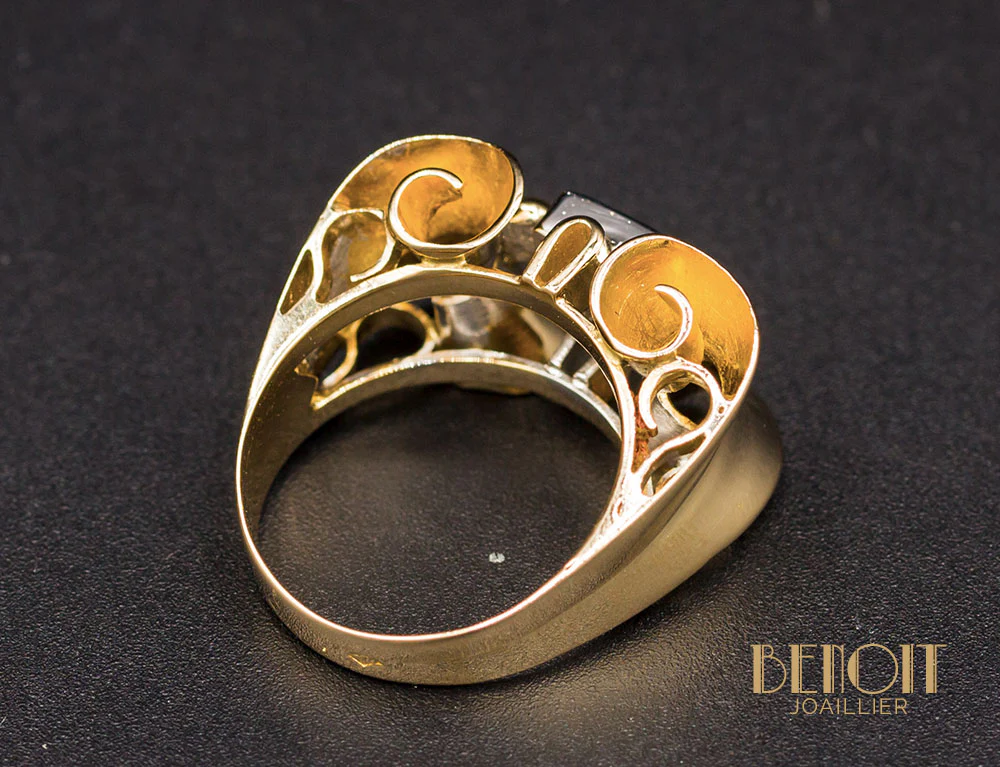 Bague 1950 Or Rose Diamant - Image 6