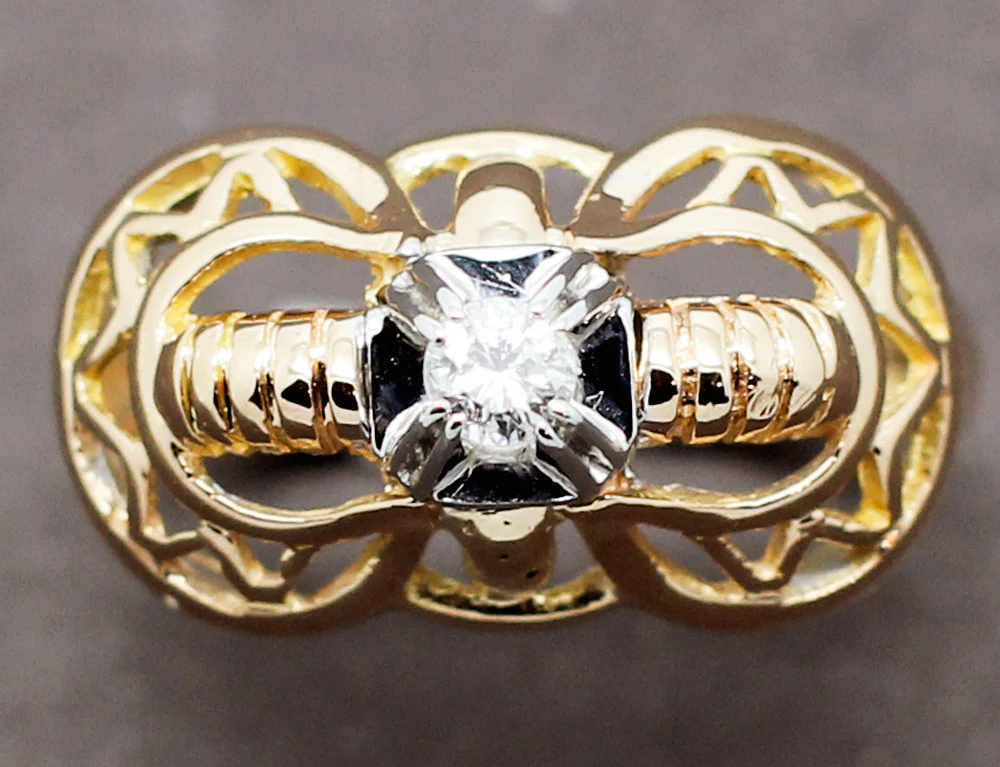 Bague 1950 Or Rose Diamant - Image 3