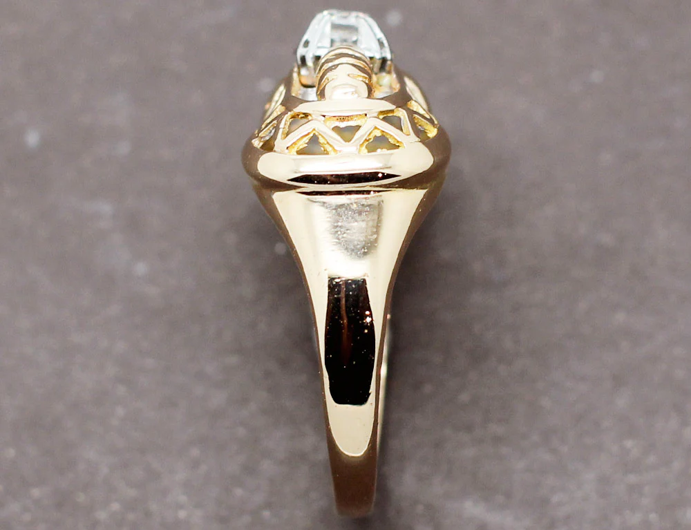 Bague 1950 Or Rose Diamant - Image 4