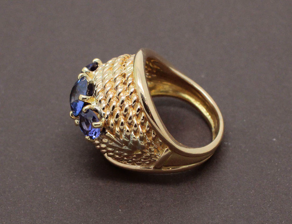 Bague 1950 Saphir et Or Jaune - Image 4