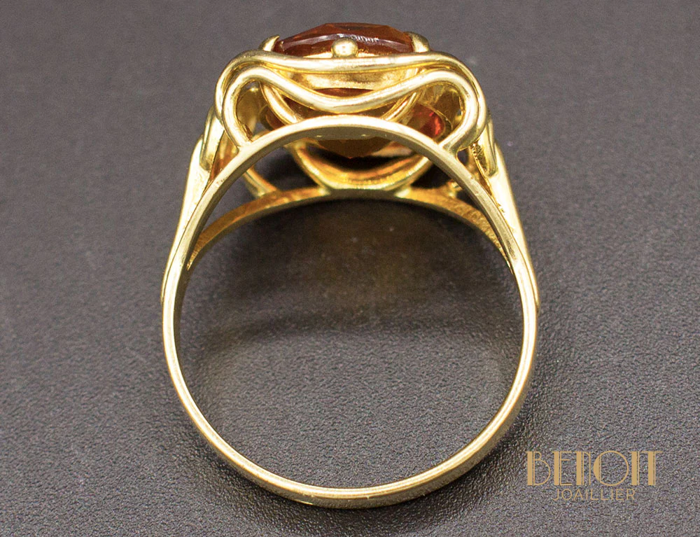 Bague 1950 Topaze Or Jaune - Image 4