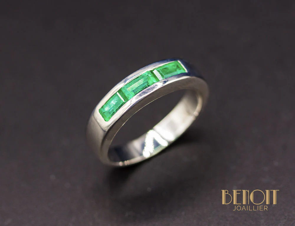 Bague 3 Emeraudes