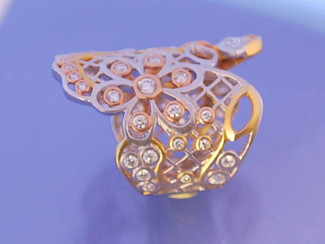 Bague 3 ors diamants - Image 2