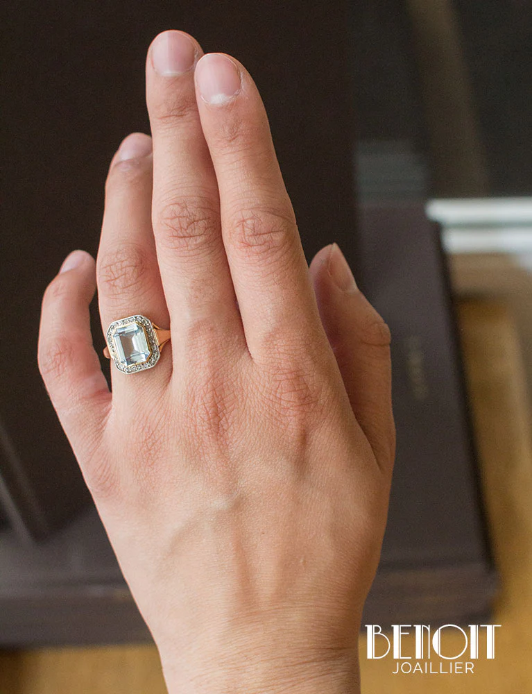 Bague Aigue Marine Diamants - Image 7