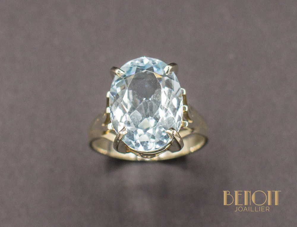 Bague Aigue-Marine Or Blanc - Image 2