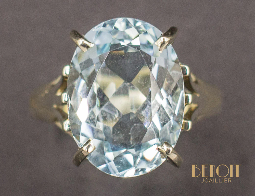 Bague Aigue-Marine Or Blanc - Image 3