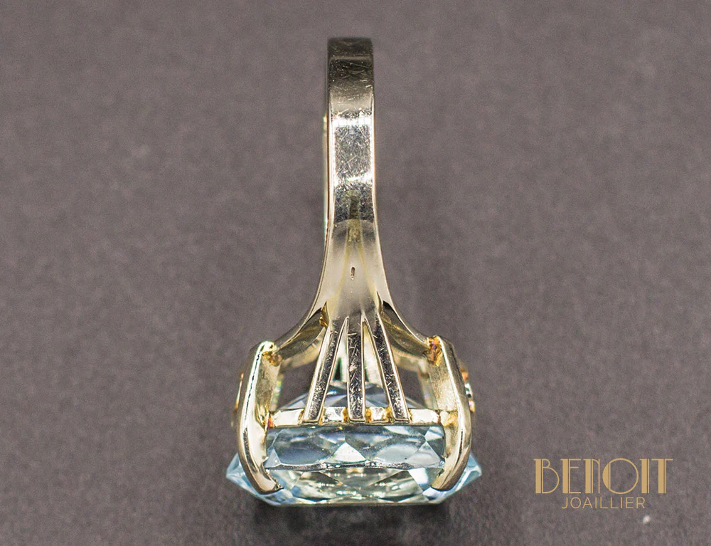 Bague Aigue-Marine Or Blanc - Image 4