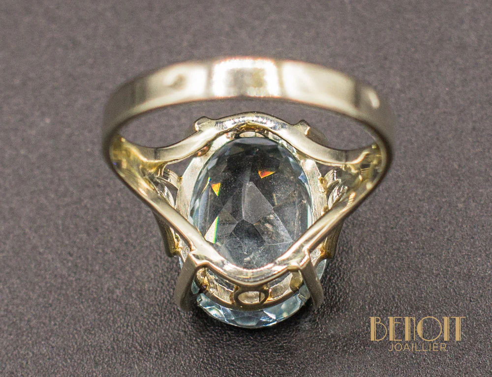 Bague Aigue-Marine Or Blanc - Image 6