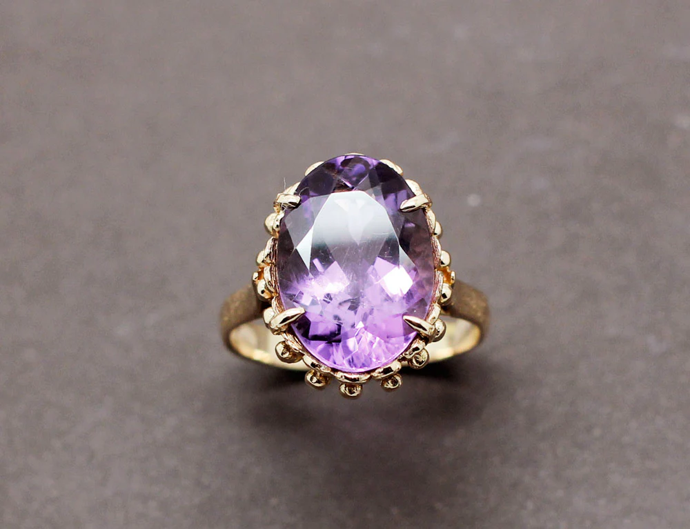 Bague Améthyste Or Jaune - Image 2