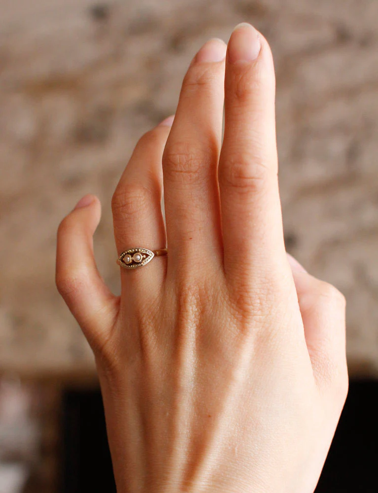 Bague Ancienne 2 Or Perles - Image 3
