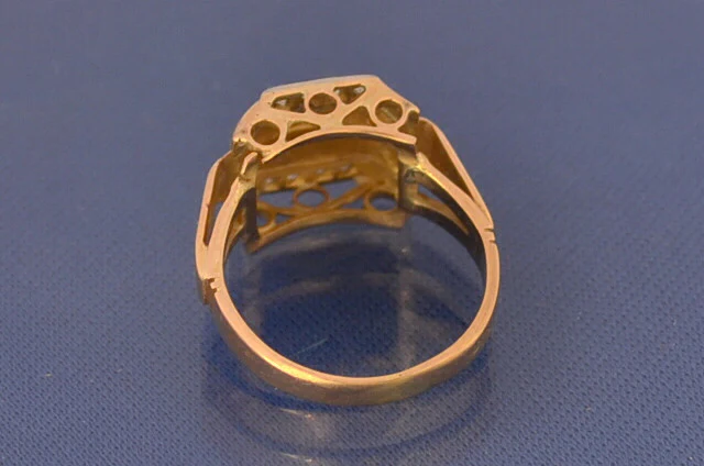 Bague Ancienne Art Déco Or et Diamants - Image 3