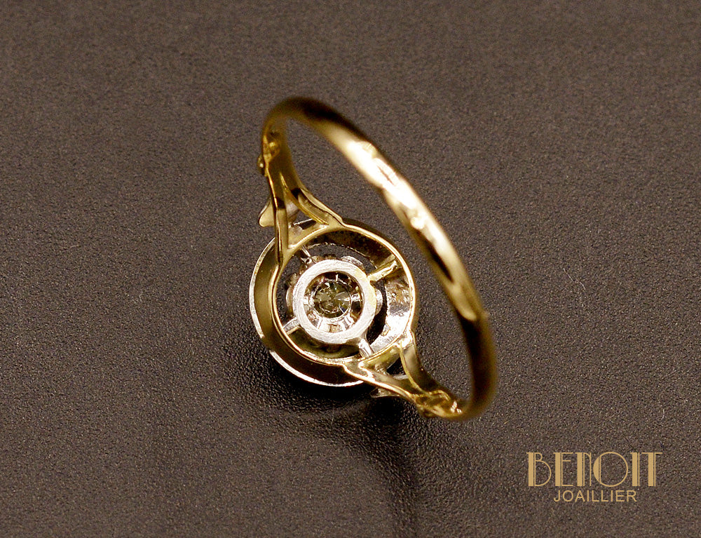 Bague Ancienne Diamant Jaune - Image 5