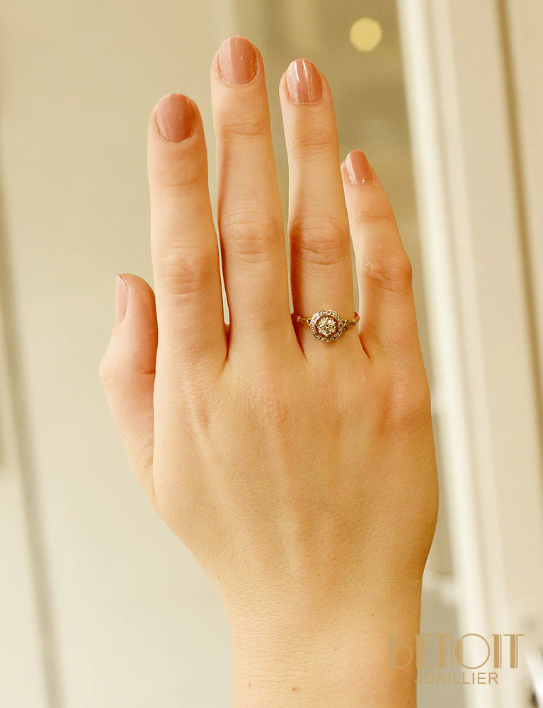 Bague Ancienne Diamant Jaune - Image 6