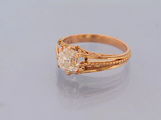 Bague ancienne diamant or jaune 1920 - Image 2