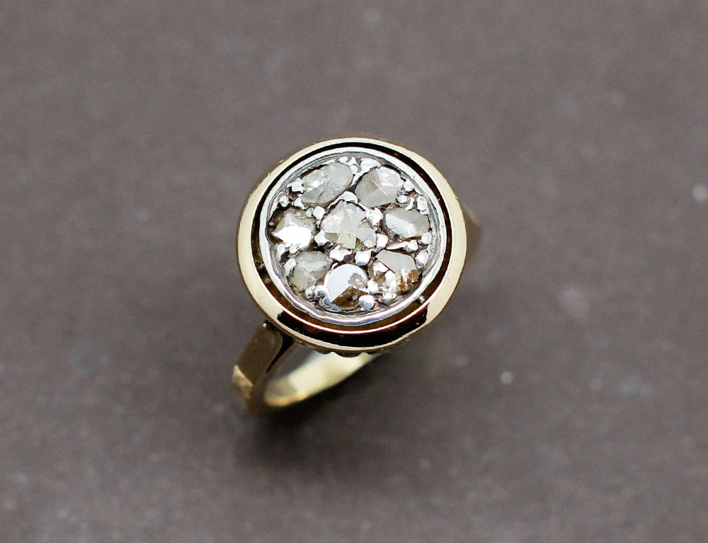 Bague Ancienne Diamants Taille Rose