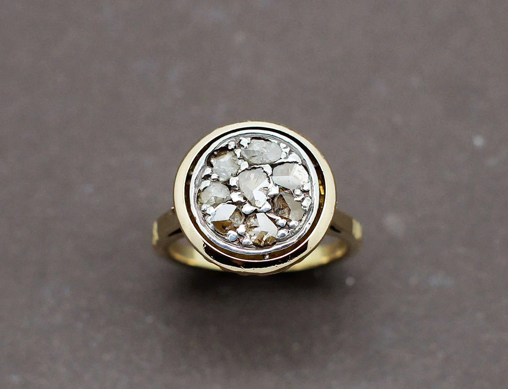 Bague Ancienne Diamants Taille Rose - Image 2