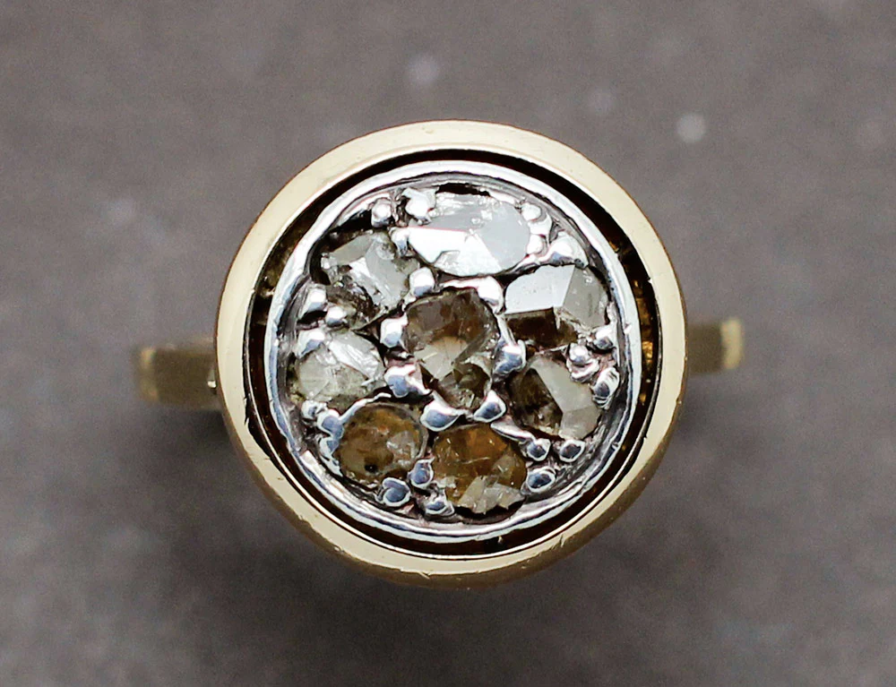 Bague Ancienne Diamants Taille Rose - Image 3