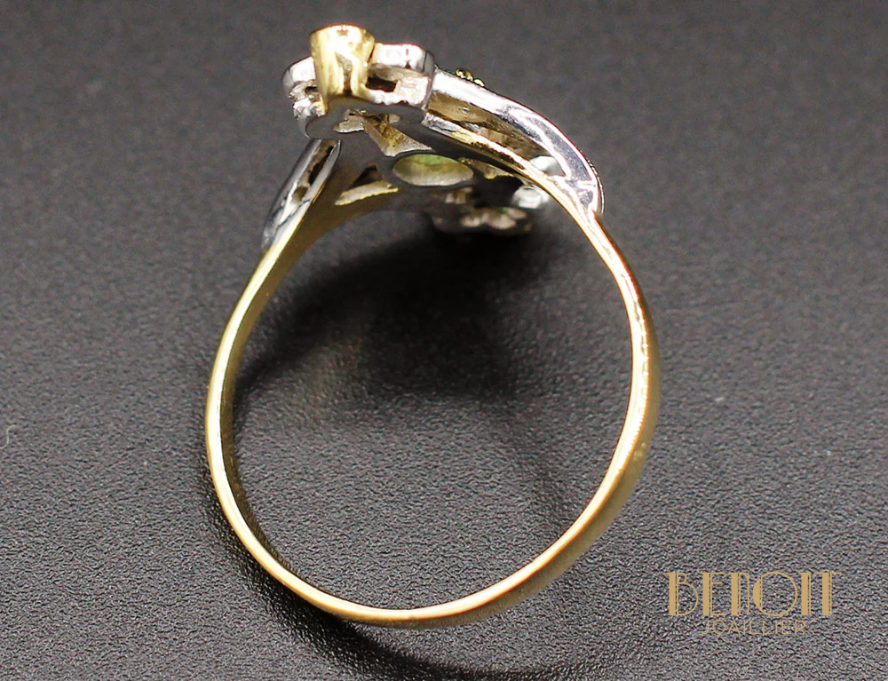 Bague Ancienne Emeraudes Diamants - Image 4