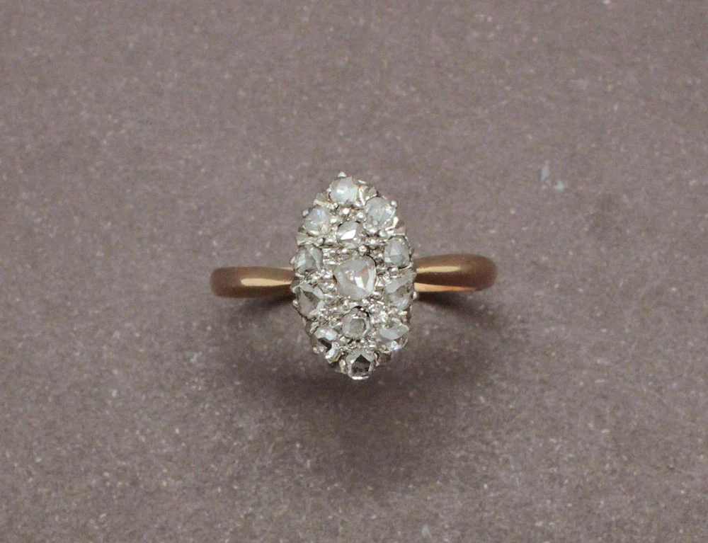 Bague Ancienne Marquise Diamants - Image 3