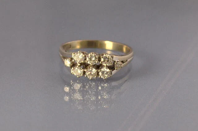 Bague ancienne or et diamants - Image 2